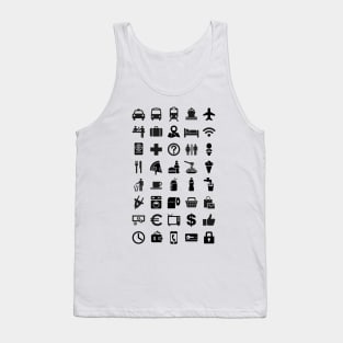 Travel TOURIST icons guide (w) Tank Top